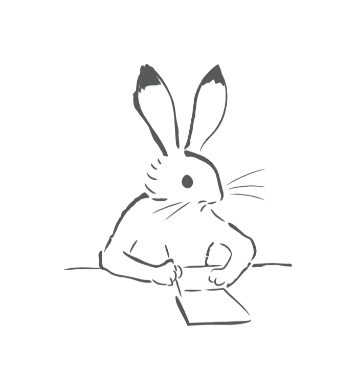 ものを書くウサギのイラスト